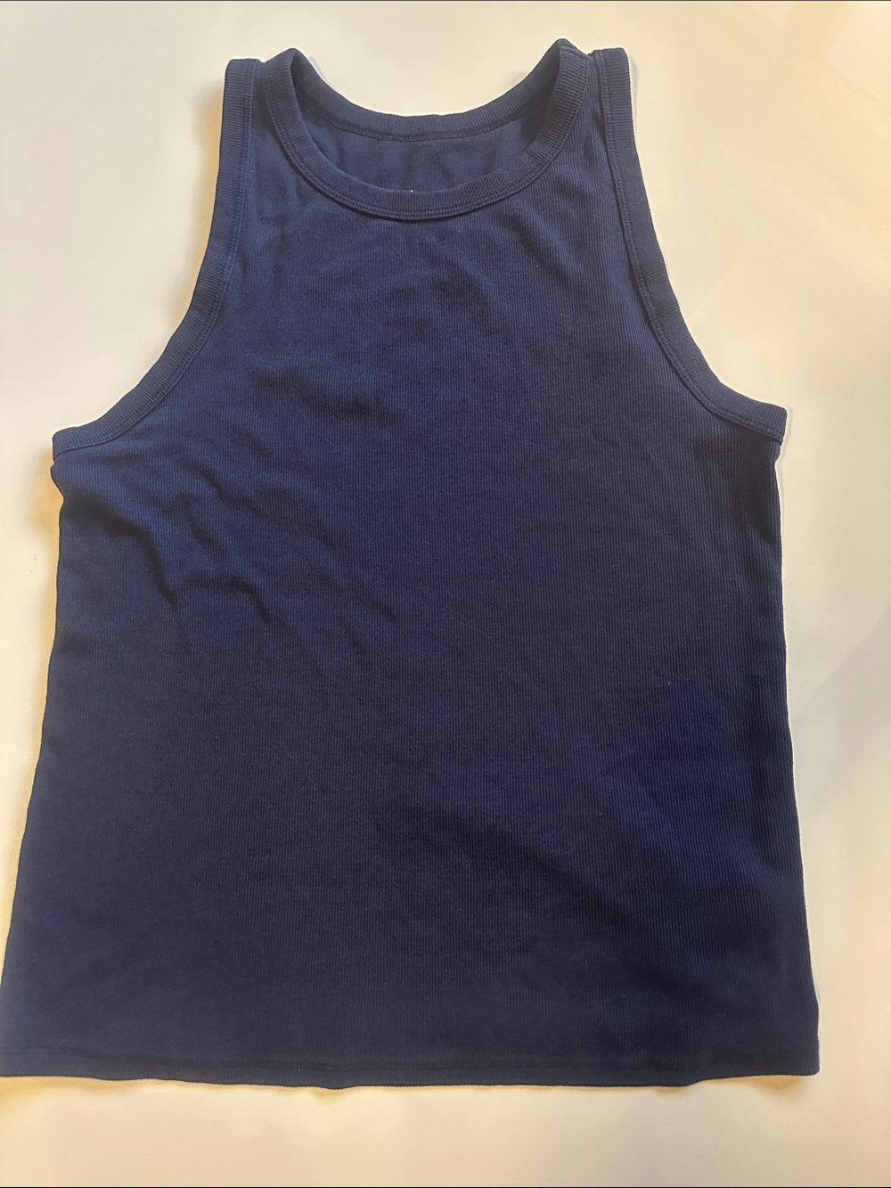 a new day Navy Blue Ribbed Tank Top